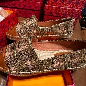 Tory Burch Espadrille Metallic Tweed